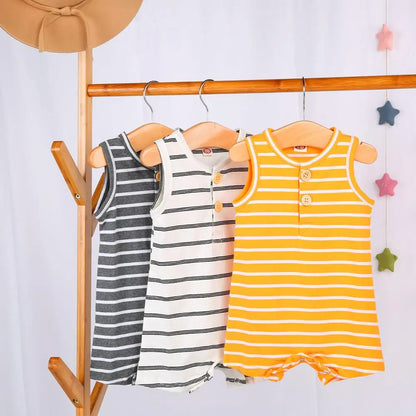 1 Baby Striped Romper: Sleeveless Summer Outfit